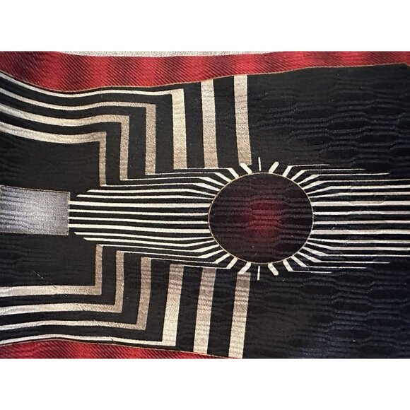 🌵4/$25 EMILIO PONTI Handmade 100% Silk Men's Red Geometric Necktie Business - Picture 2 of 5